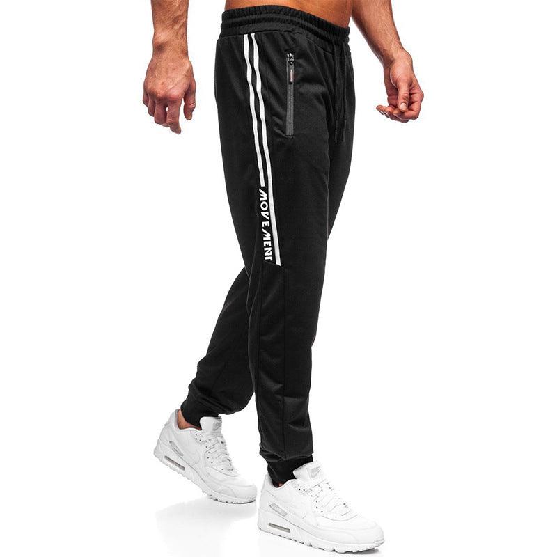 European and American men's slow-running pants foreign trade men's spring loose stripping pants Amazon sports long pants - Viva Vista Store