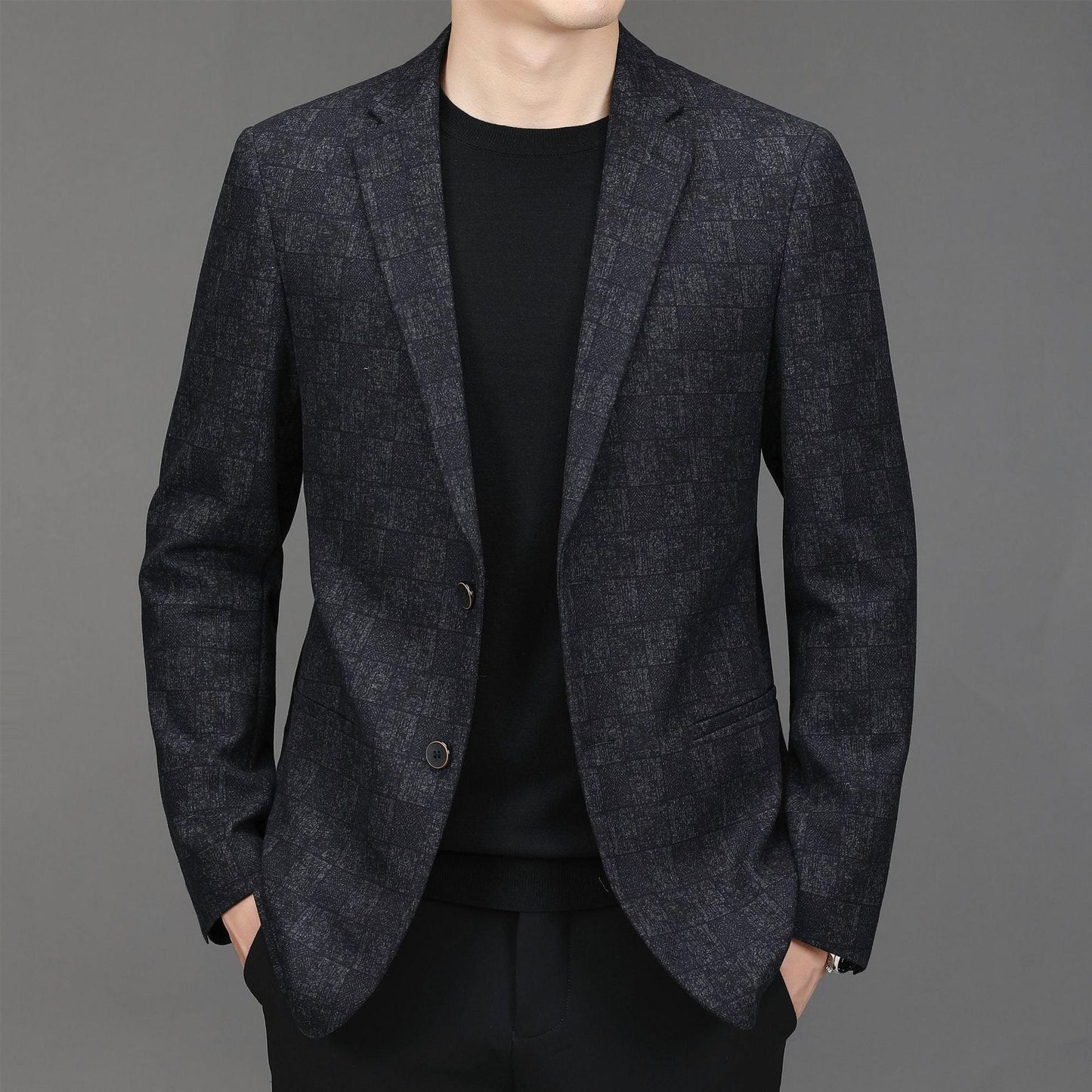 Men's simple casual grilled slim suit can be customized with generic business career dress team custom - Viva Vista Store