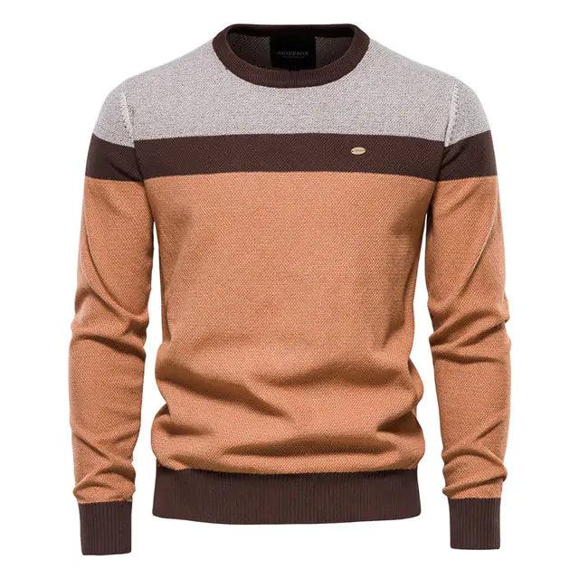 Spliced Cotton Men's Sweater - Viva Vista Store