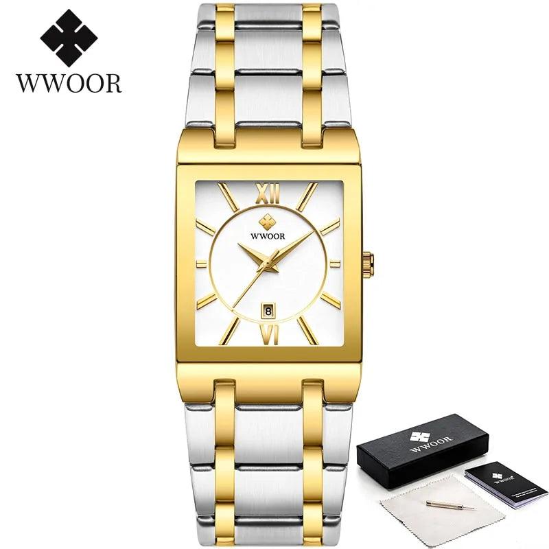 WWOOR Gold Square Men's Quartz Watch - Viva Vista Store