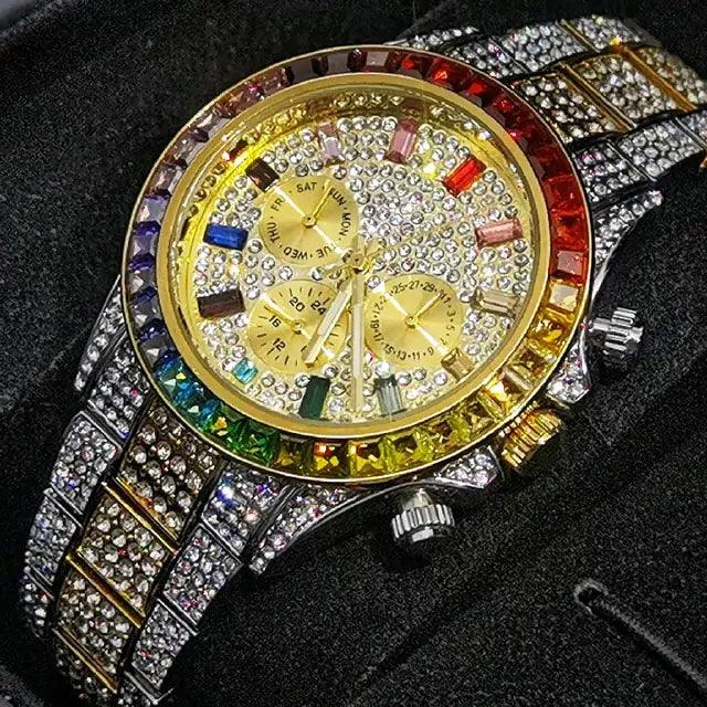 Rainbow Diamond Quartz Watch - Viva Vista Store