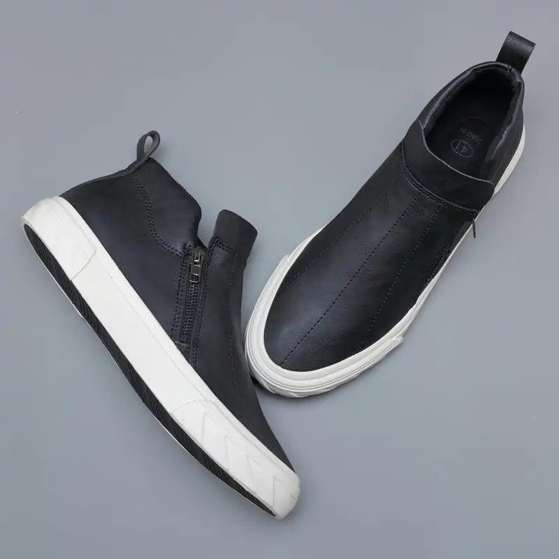 Men Vulcanized Leather Loafer Shoes - Viva Vista Store