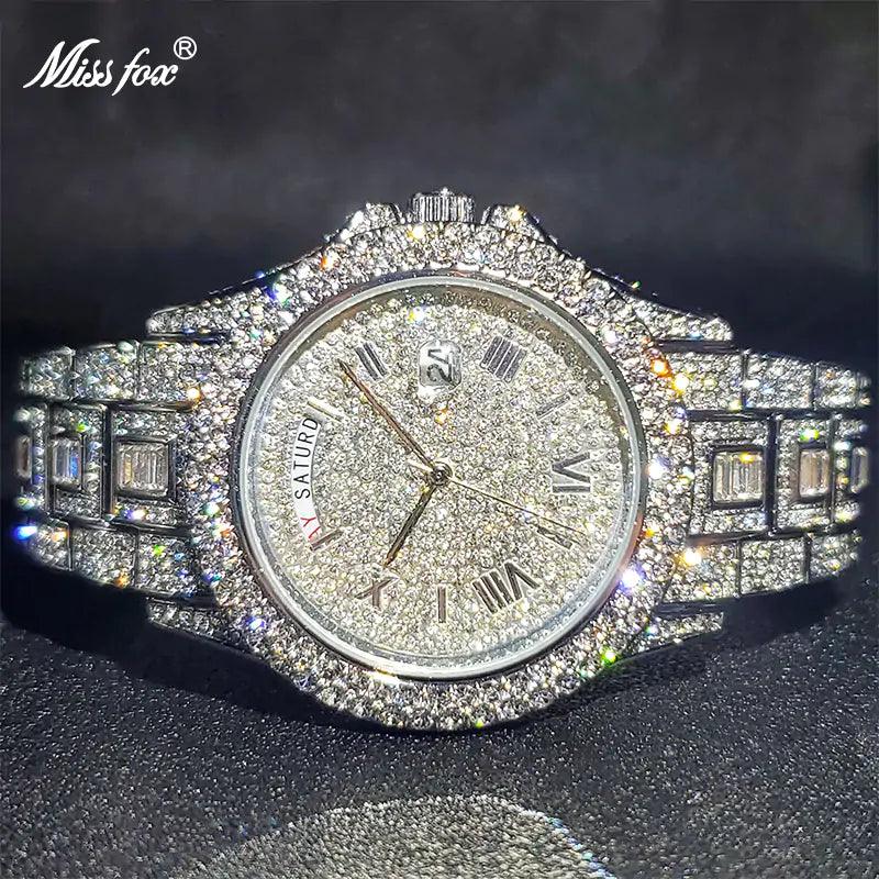 Men's Calendar Quartz  Diamond Watch - Viva Vista Store