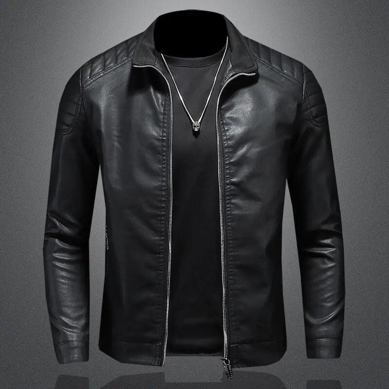 Slim Streetwear PU Leather Jacket - Viva Vista Store