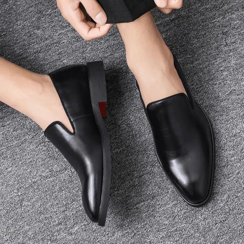 The Rossi - Red Bottom Classic Leather Loafers - Viva Vista Store