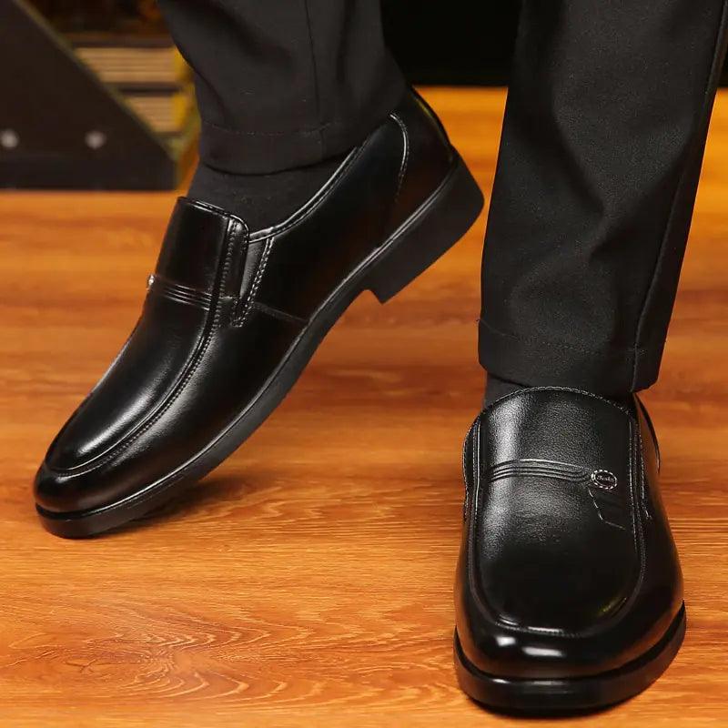 Men's Black Leather Formal Shoes - Viva Vista Store