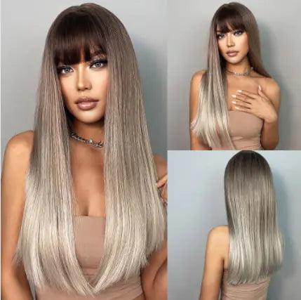 Synthetic Long Brown Wig - Viva Vista Store