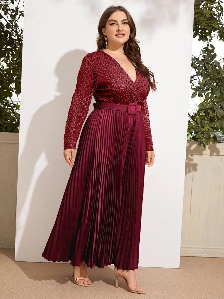 Elegant Plus Size Bright Silk Ruched Maxi Dresses Women Luxury Waistband Evening Party Clothing Night Club Dress Female Outfits - Viva Vista Store