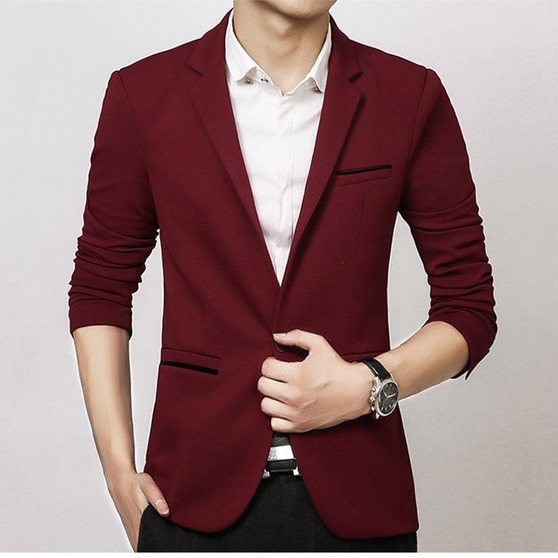 Brand Mens Casual Blazers Autumn Spring Fashion Slim Suit Jacket Men Blazer Masculino Clothing Vetement Homme M~5XL AY1415 - Viva Vista Store