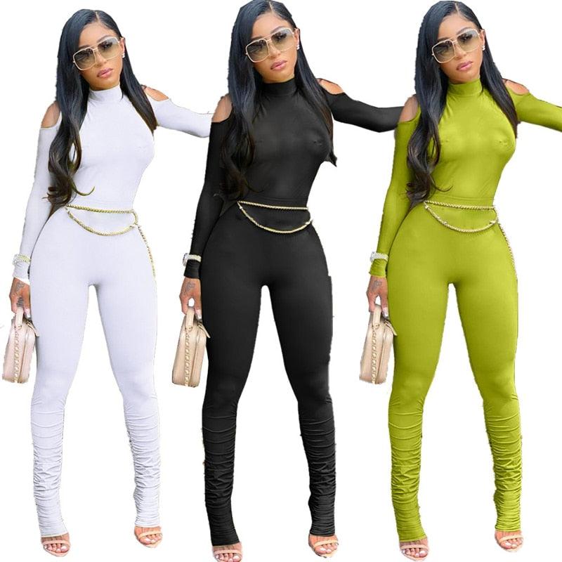 Bandage Bodycon Jumpsuit Long Sleeve - Viva Vista Store