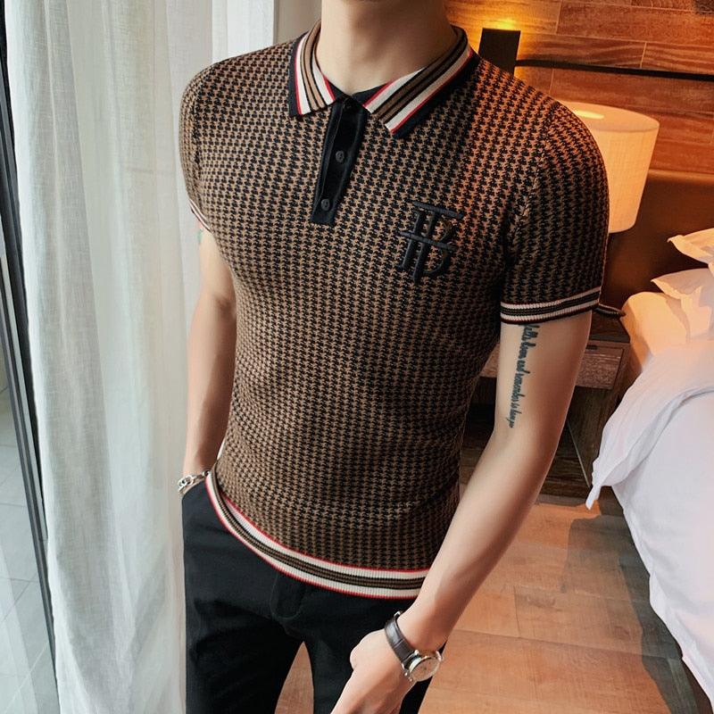 Korean Style Men Summer Leisure Short Sleeves POLO Shirts/Male Slim Fit Business Knit POLO Shirt Homme Tee Plus Size 4XL - Viva Vista Store