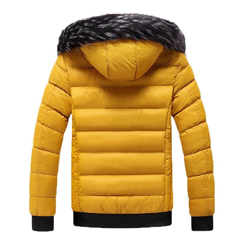 Winter Warm Men Hooded Parkas Jacket Coat Men Fur Collar Thick Fleece Parkas Men Outerwear Wool Windproof Down Jacket Coats Men - Viva Vista Store