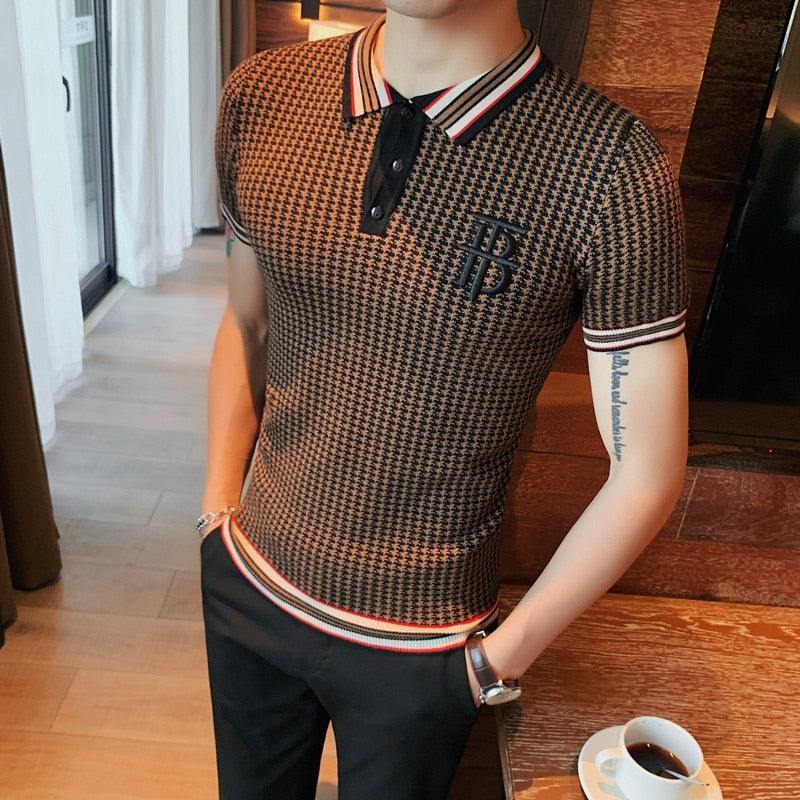 Korean Style Men Summer Leisure Short Sleeves POLO Shirts/Male Slim Fit Business Knit POLO Shirt Homme Tee Plus Size 4XL - Viva Vista Store