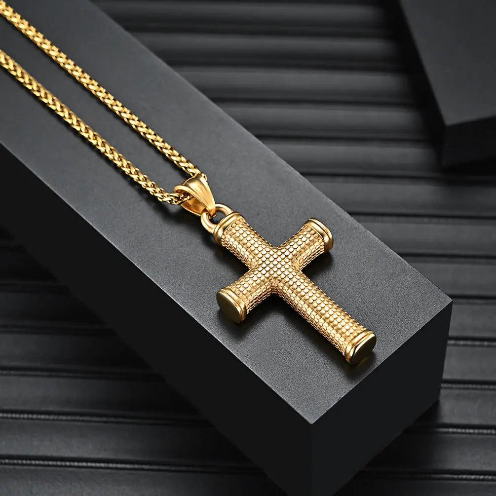 Stainless Steel Cast Religious Cross Necklace - Viva Vista Store