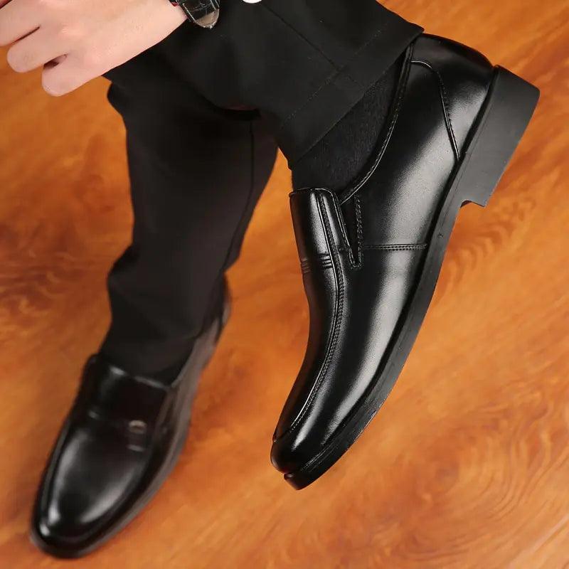 Men's Black Leather Formal Shoes - Viva Vista Store