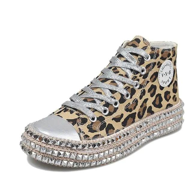 Women Leopard Canvas Shoes - Viva Vista Store