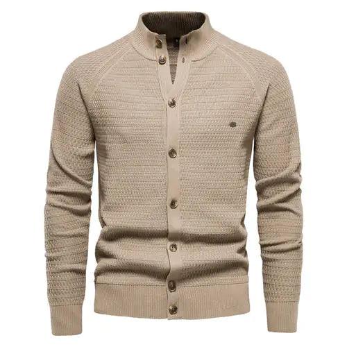 Button Mock Neck Men's Cardigan - Viva Vista Store