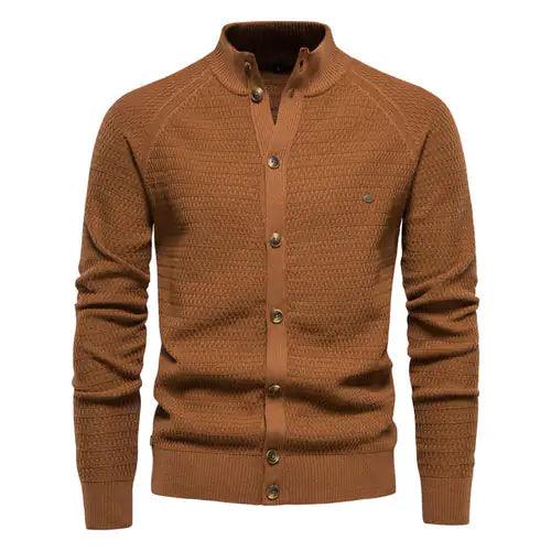 Button Mock Neck Men's Cardigan - Viva Vista Store