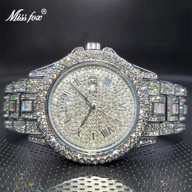 Men's Calendar Quartz  Diamond Watch - Viva Vista Store