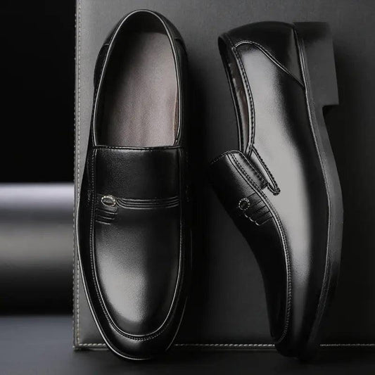 Men's Black Leather Formal Shoes - Viva Vista Store