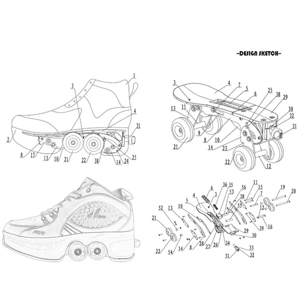 Deformation Roller Shoes 4 Wheels - Viva Vista Store