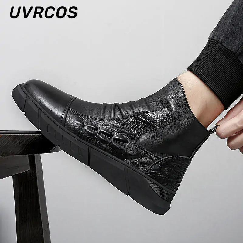 Thick-soled Men Work Boots Shoes - Viva Vista Store