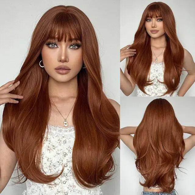 Synthetic Long Brown Wig - Viva Vista Store