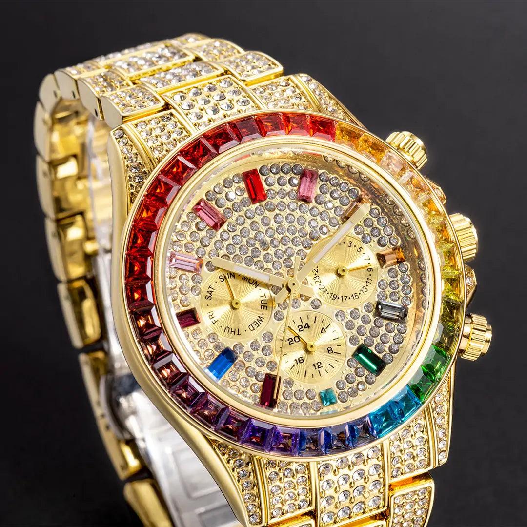 Rainbow Diamond Quartz Watch - Viva Vista Store