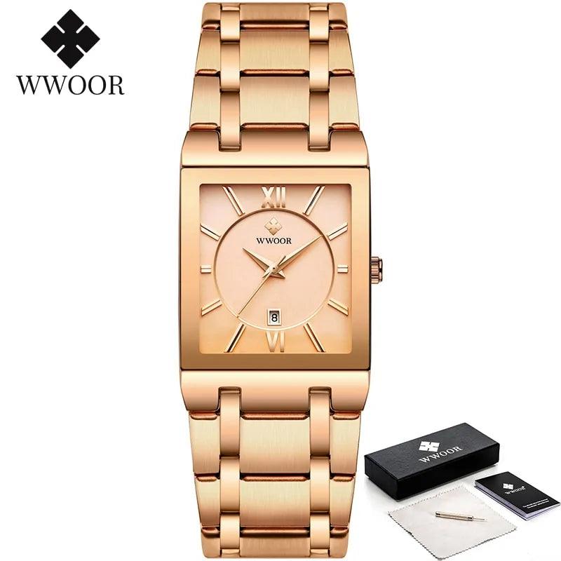 WWOOR Gold Square Men's Quartz Watch - Viva Vista Store