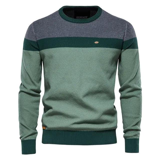 Spliced Cotton Men's Sweater - Viva Vista Store