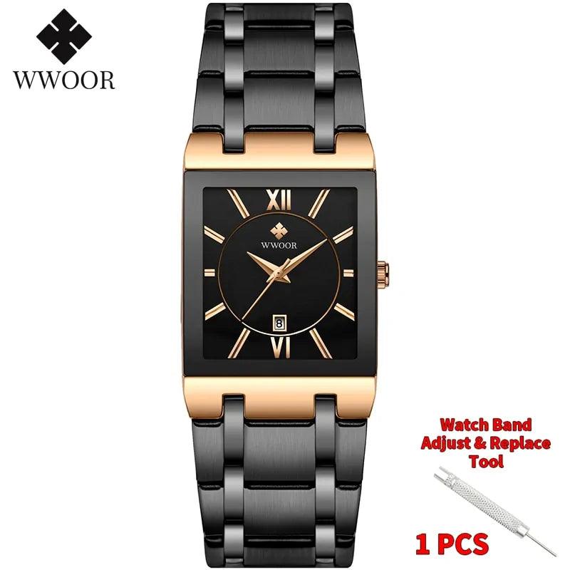 WWOOR Gold Square Men's Quartz Watch - Viva Vista Store