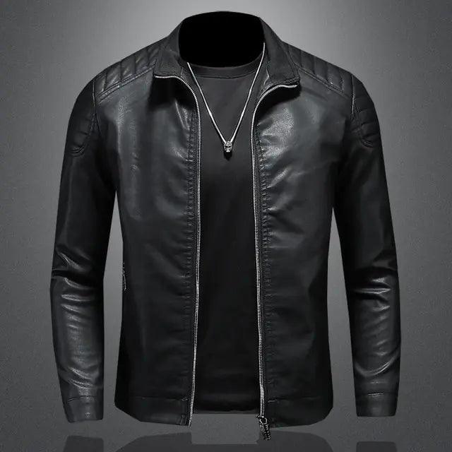 Slim Streetwear PU Leather Jacket - Viva Vista Store