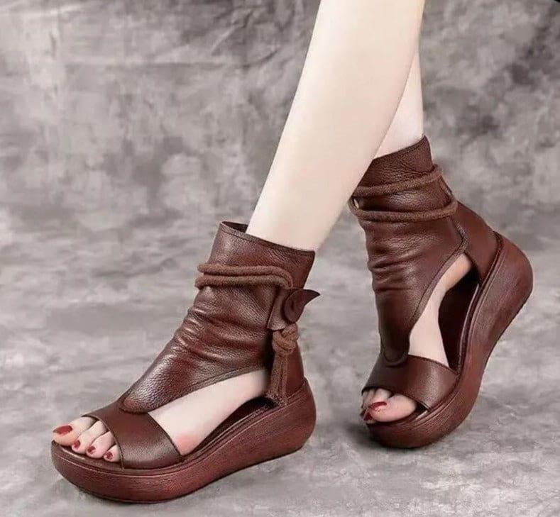 New Summer Cool Boots Platform Leather Wedges Women Sandals - Viva Vista Store