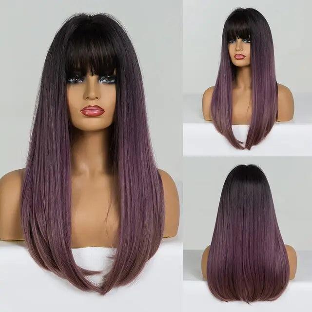 Synthetic Long Brown Wig - Viva Vista Store