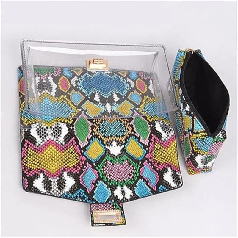 Jelly Snake Print Shoes and Handbag Set - Viva Vista Store