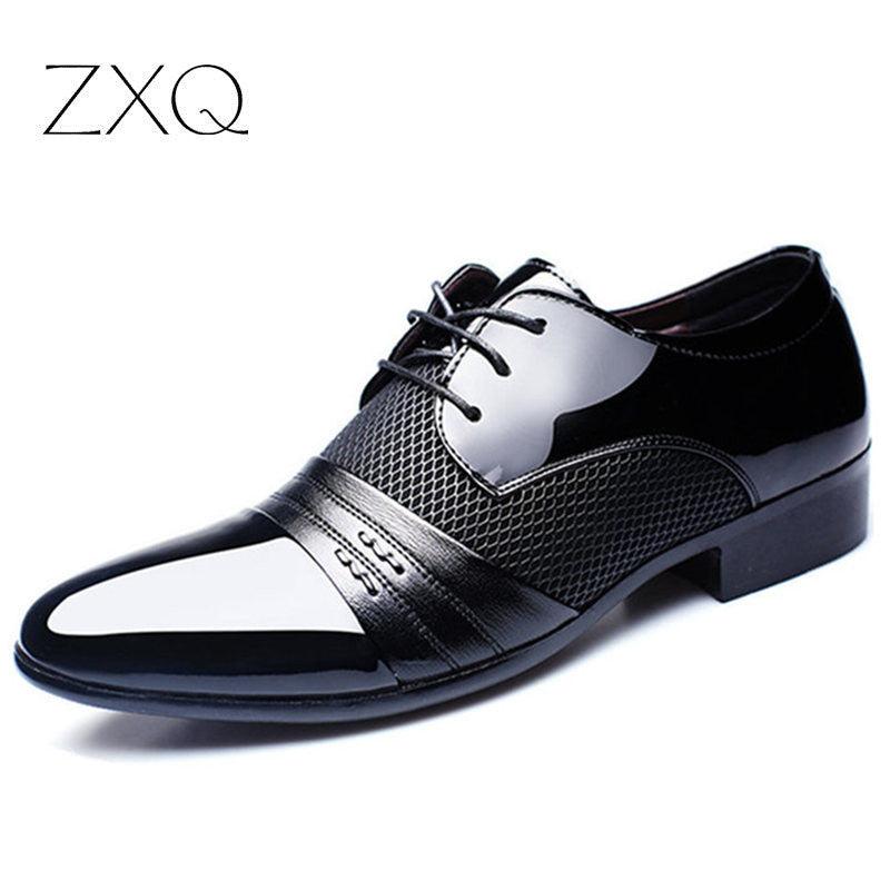 Luxury Brand Men Shoes Men's Flats Shoes Men Patent Leather Shoes Classic Oxford Shoes For Men New Fashion - Viva Vista Store