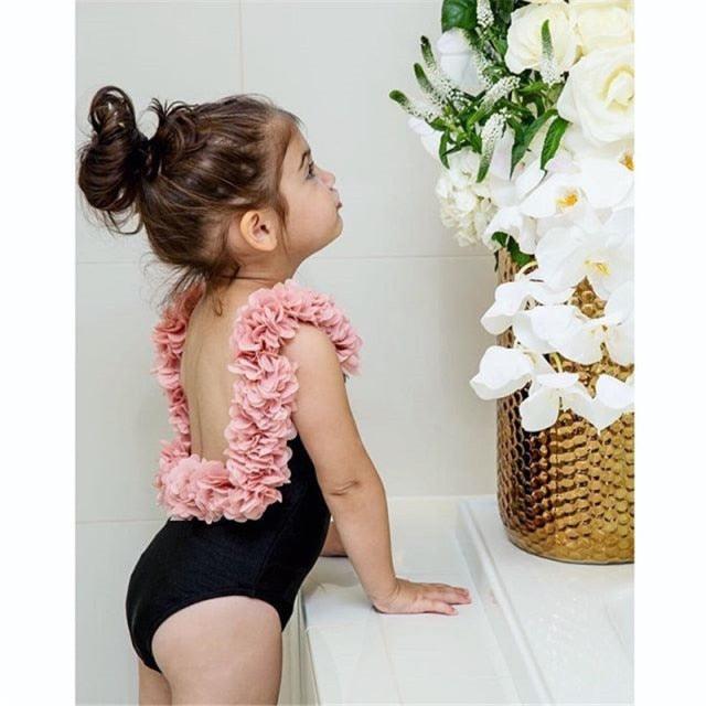 One Piece Swimwear Baby Girl Floral Strap Swimsuit Swimwear Swimming Suit Children Little Girls Summer Holiday Beach Wear - Viva Vista Store