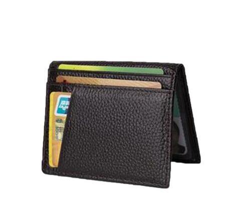 Super Slim Soft Wallet 100% Genuine Leather Mini Credit Card Wallet Purse Card Holders Men Wallet Thin Small - Viva Vista Store