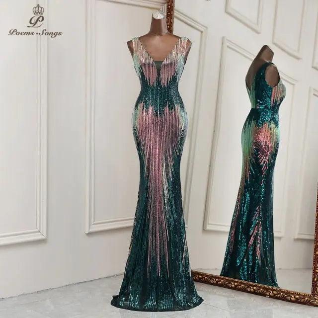 New Sexy deep V neck style mermaid evening dresses vestidos formales vestidos de fiesta robe de soiree de mariage - Viva Vista Store