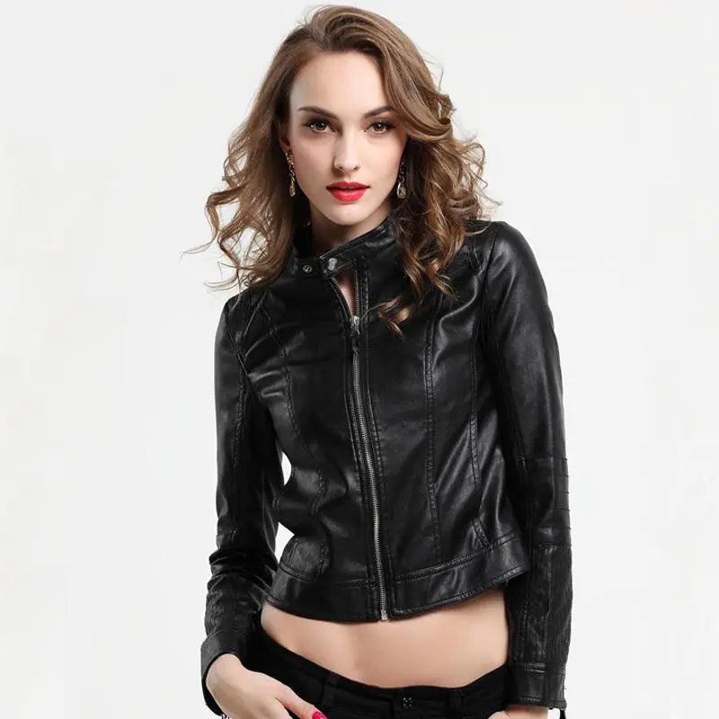 Mujer Dama Señora Chaqueta Campera Abrigo Cuero Ecologico Chaqueta Chamarra Casaca - Viva Vista Store