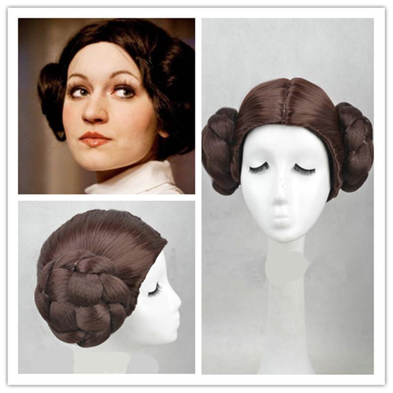 Star Wars Princess Leia Organa Solo Wig Short Brown Costume Hair With Two Buns Cosplay - Viva Vista Store