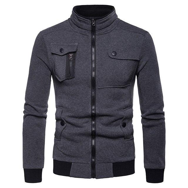 New Spring Autumn Hoodies Men Sweatshirts Casual British Style Zipped Stand Collar Men's Hip Hop Hoodie Size MWW133 - Viva Vista Store