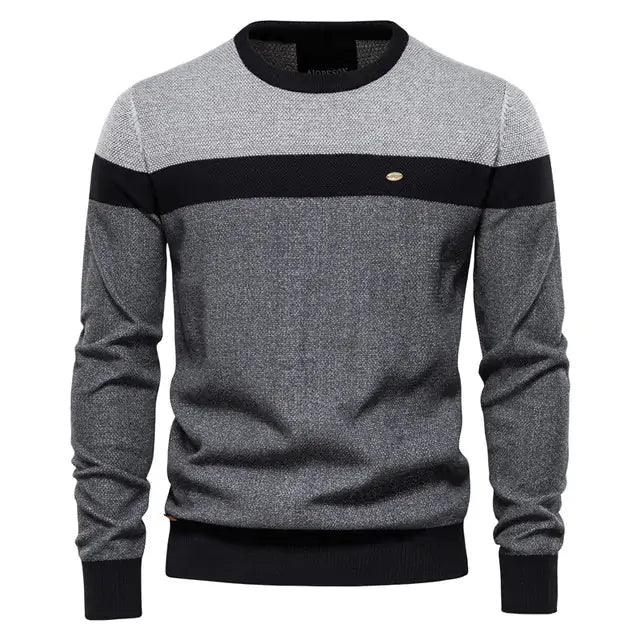 Spliced Cotton Men's Sweater - Viva Vista Store