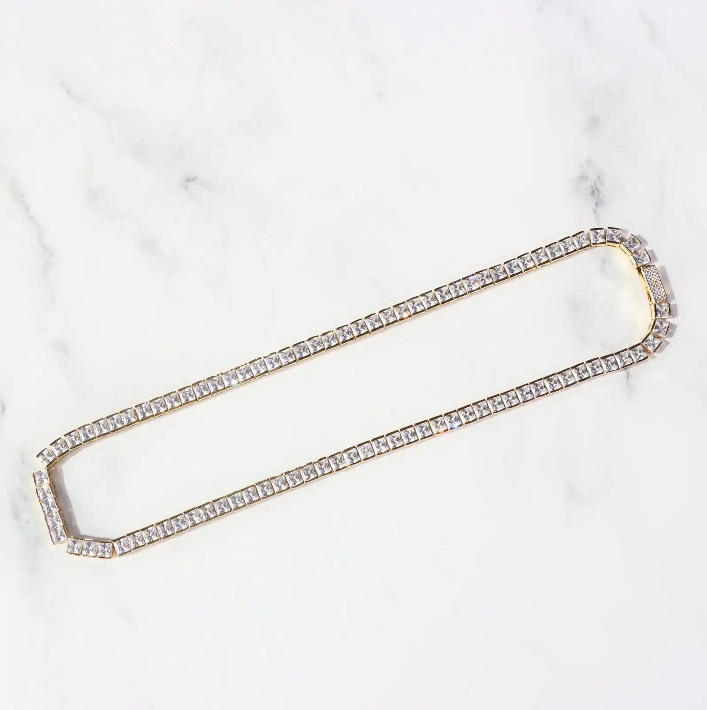 Square Cut Diamond Tennis Chain - Viva Vista Store