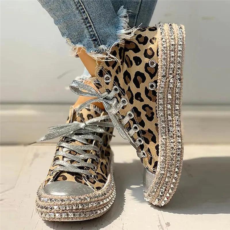 Women Leopard Canvas Shoes - Viva Vista Store