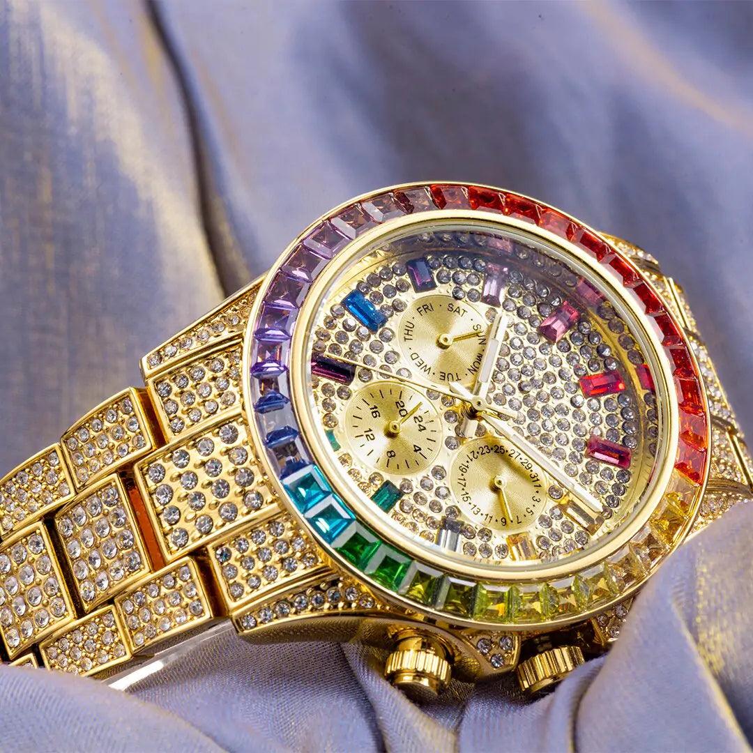 Rainbow Diamond Quartz Watch - Viva Vista Store