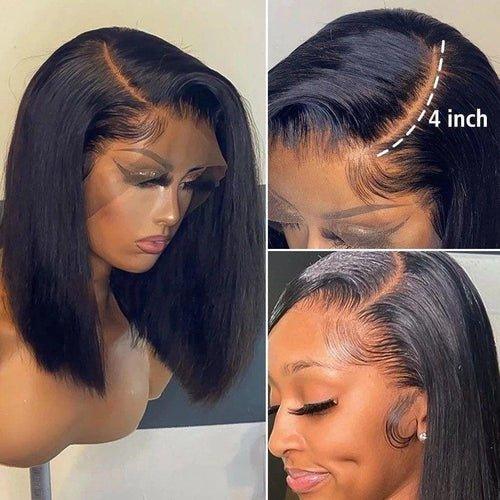 Short Bob Wig Straight Lace Front Human Hair Wigs for Black Women Pre Plucked Transparent Hd Frontal Wig Brazilian Lace Wigs - Viva Vista Store