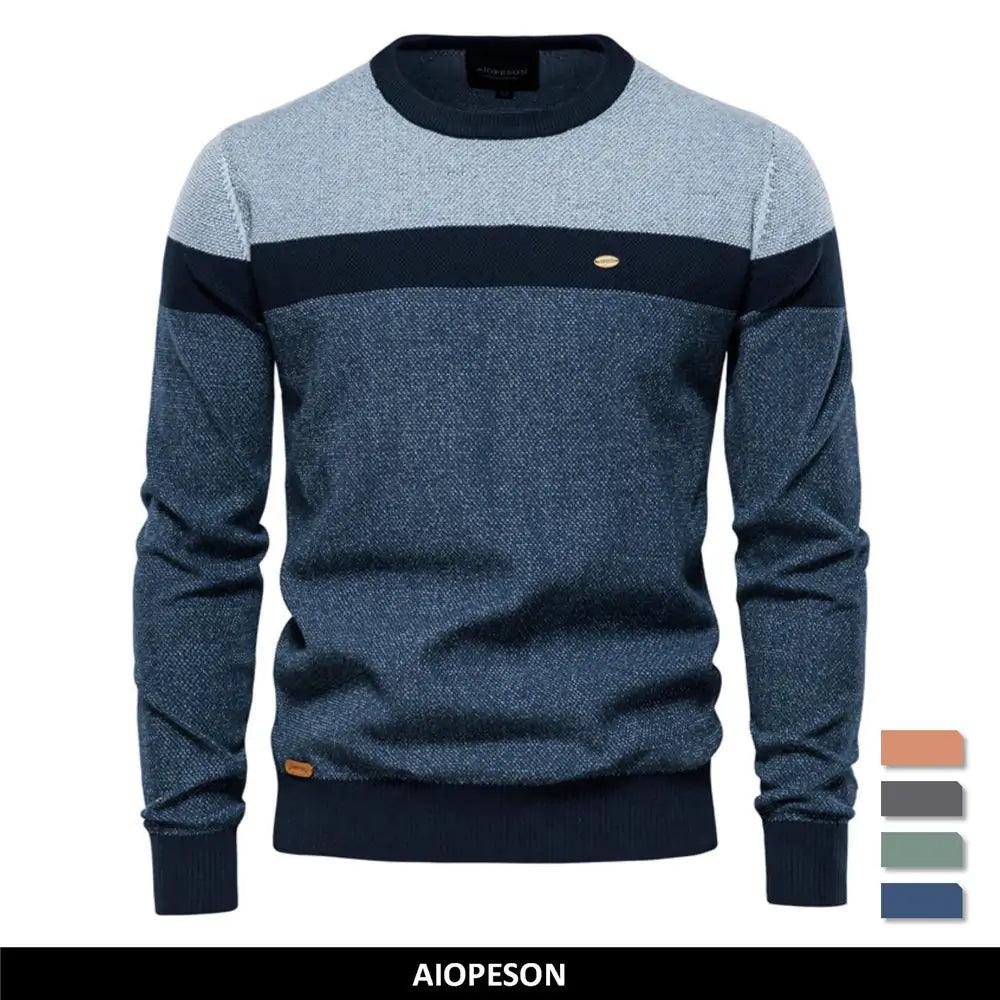 Spliced Cotton Men's Sweater - Viva Vista Store