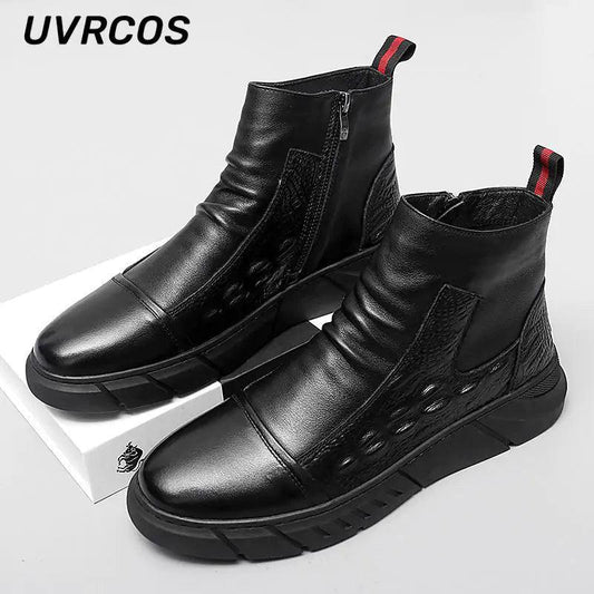 Thick-soled Men Work Boots Shoes - Viva Vista Store