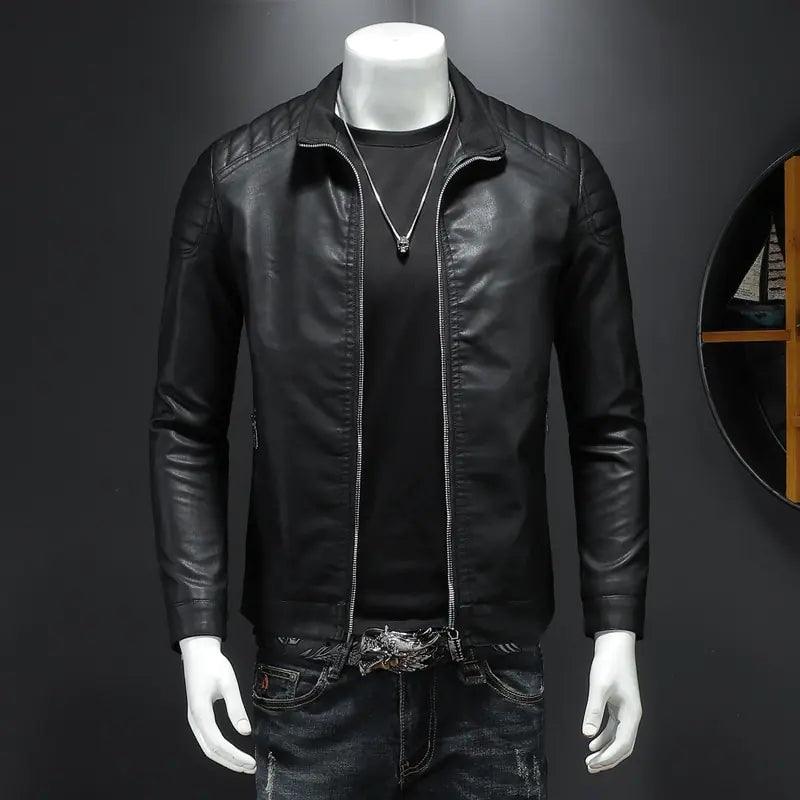 Slim Streetwear PU Leather Jacket - Viva Vista Store